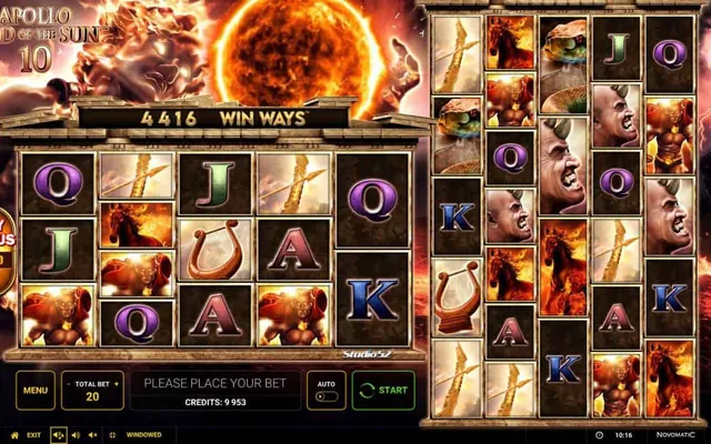 Apollo God Of The Sun 10: Win Ways slot by Novomatic (Greentube)